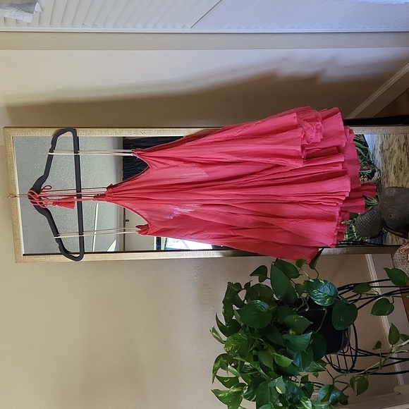 Free People Catching Rays tunic mini dress NWOT 100% cotton coral boho beachy - Picture 3 of 5